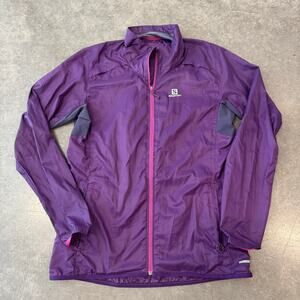 Vintage Y2K Salomon Clima Wind Purple Lightweight Windbreaker Hiking Jacket S
